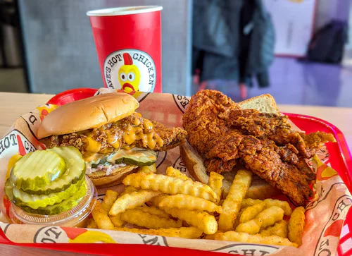 Cauli Daves #1: 2 Cauli Tenders with Fries 4 Dave’s Hot Chicken Feast
