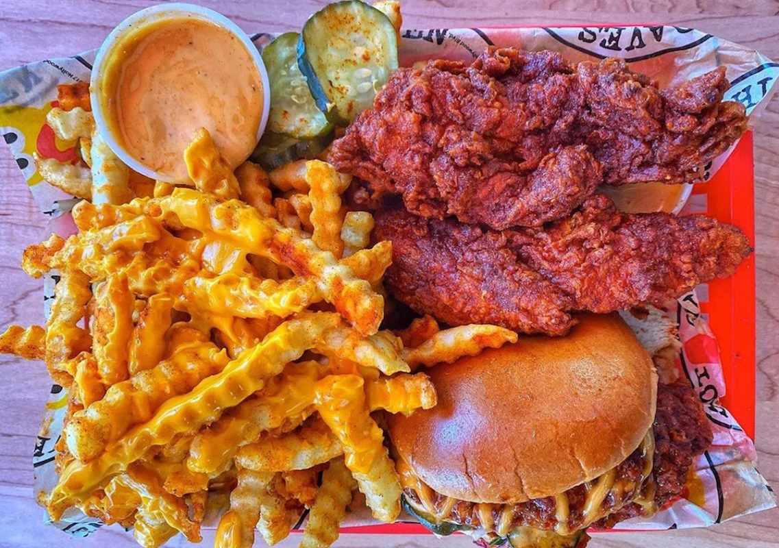 Dave’s #4: 1 Slider with Fries 3 Dave's Hot Chicken Combo