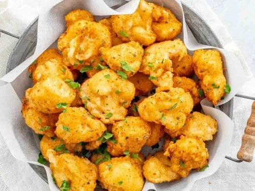 10 pc. Cauliflower Tender Bites w/ Fries 5 Deep Fried Cauliflower